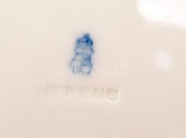 Herendi virág mintás tál, kézzel festett, jelzett (kicsi korona), hibátlan, 23,5×25 cm