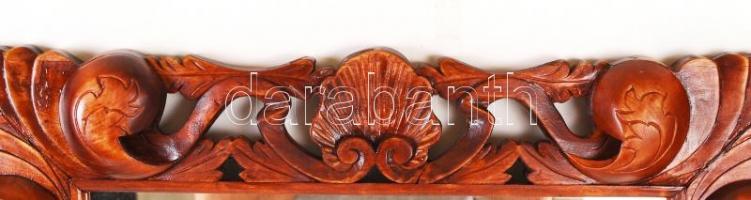 Egyedi készítésű dekoratív tükör, faragott, aranyozott, hársfa keret, hibátlan állapotban, jelzett, ...