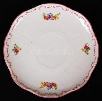 Zsolnay teás készlet, matricás, jelzett, egyik csészén apró hiba