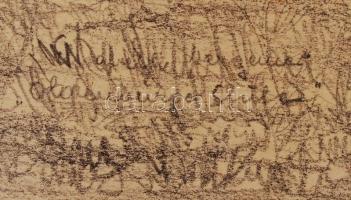 Jelzés nélkül: Fekete ló. Grafit, papír, jelzett, paszpartuban, 42x30 cm, paszpartu 43x53 cm