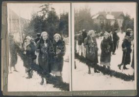 1931 Tátraszéplak, Téli sportok a hegyekben, 10 db fotó, 9x12 cm