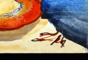 Olvashatatlan jelzéssel: Sárkány. Akvarell, papír, 29,5×29,5 cm