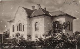 Budapest XVI. Mátyásföld, Traiber-villa