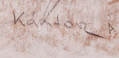 Kántor jelzéssel: Ülő férfi. Pasztell, papír, 60×43 cm