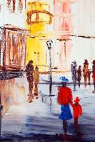 Olvashatatlan jelzéssel: Utca részlet. Olaj, vászon, 35×50 cm