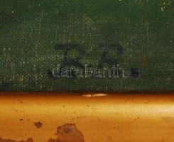 B.R monogrammal: Dinnyés csendélet. Olaj, vászon, keretben, 34×46 cm