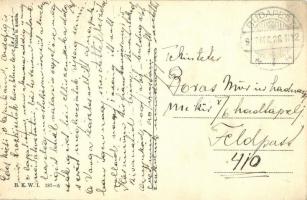 Golfozó hölgy / Golf player lady, Wiener art postcard B.K.W.I. 187-5 s: Mela Koehler