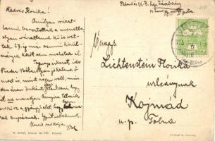 Gentlemen, handpainted postcard