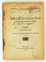 1944 Szolgálati szabályzat a Magyar Királyi Honvédség számára II. rész. Borító nélkül 190p.