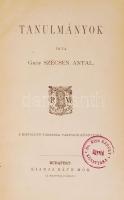 gróf Szécsen Antal: Tanulmányok. Bp., cca 1880. Ráth Mór. Félvászon kötésben