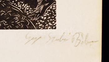 Gy Szabó Béla (1905-1985): Ördögök. Fametszet, papír, jelzett, 33×26 cm