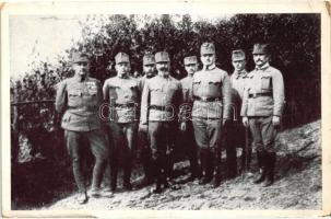 1916 Az ezredparancsnok törzsével és zászlóalj parancsnokaival, WWI Hungarian military card, regimental commander