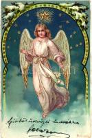 Christmas, angel litho (b)