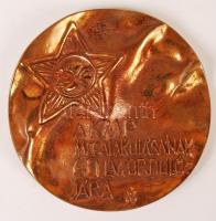 Nagy István János (1938-):A KMP Megalakulásának 60. Évfordulójára / Városmajor utca 42. Kétoldalas bronz plakett, jelzett, eredeti tokjában, d:9 cm