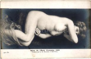 Pudeur / erotic nude art postcard s: J. A. Hanriot (EK)