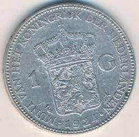 Hollandia 1924. 1G Ag "I. Vilma" T:2- Netherlands 1924. 1 Gulden Ag "Wilhelmina I" C:VF