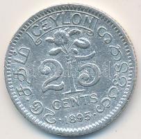 Ceylon (Srí Lanka) 1895. 25c Ag "Viktória" T:3 Ceylon (Srí Lanka) 1895. 25 Cents Ag "Victoria" C:F