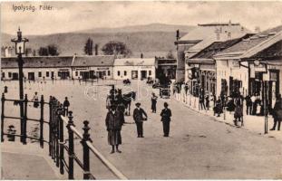 Ipolyság, Fő tér, üzletek, kiadja Polgár J. / square, shops