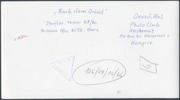 cca 1960 Dezső Pál (Kecskemét): Gátépítők a munka után hazafelé, feliratozott vintage fotóművészeti ...