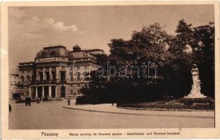 Pozsony, Városi színház és Hummel szobor / theatre and statue