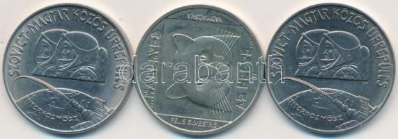 1980. 100Ft "Szovjet-magyar közös űrrepülés" (2x) + 1985. 100Ft "Természetdévelem I. ...
