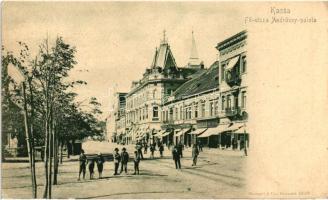 Kassa, Fő utca, Andrássy palota, Weisz és Uhl üzlete  / street, palace, shops (EK)