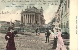 Eger, Katolikus székesegyház, kollázs / collage; kiadja Károly Gyula