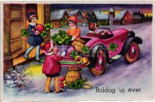 New Year, children, automobile, clover, money, mushroom