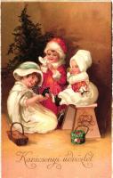 Christmas, children litho