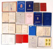 cca 1960-2000 18 darabos igazolvány tétel, benne útlevelekkel