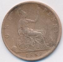 Nagy-Britannia 1887. 1p "Viktória" T:3 Great Britain 1887. 1 Penny "Victoria" C:F