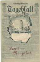 Nagyszeben, Hermannstadt; Siebenbürgisch-Deutsches Tageblatt / newspaper layout, new year greeting