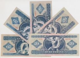 1962-1980. 20Ft (5x) csak klf évszámmal T:II,II-