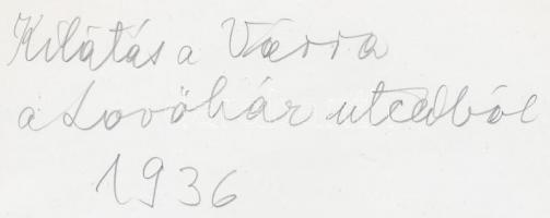 1936 Sevcsik Jenő(1899-1996): Budapest kilátás a várra a Lövőház utcából, aláírt, feliratozott vinta...