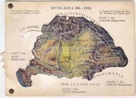 Hungaria 896-1918 - mechanikus térképes irredenta lap / Map of Hungary, Irredenta mechanical postcard