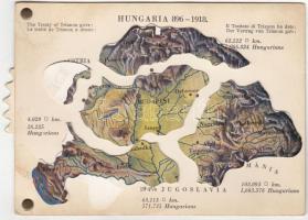 Hungaria 896-1918 - mechanikus térképes irredenta lap / Map of Hungary, Irredenta mechanical postcar...