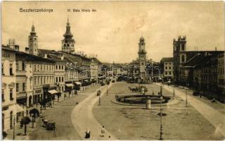 Besztercebánya, IV. Béla király tér, szálló, Lőwy Jakab, Dragonszky József, Ehrenwald és Havelka József üzlete / square, shops (EK)