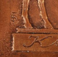 Tóth Béla (1941-): Kincsem park. Bronz plakett, jelzett, 7,5×10 cm