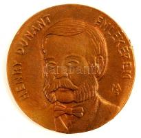 Mikus Sándor (1903-1982):Henry Dunant. Kétoldalas bronz plakett, jelzett, d:8 cm