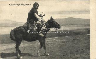 Albanian man on horseback, folklore (fa)