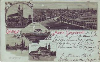 1899 Máriasasvár mit Bahnhof Litho