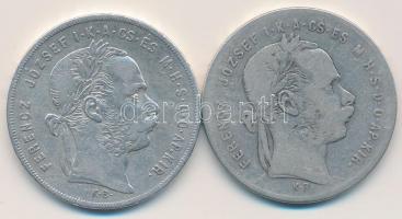 1872-1879KB 1Ft Ag "Középcímer" (2x) T:2-,3