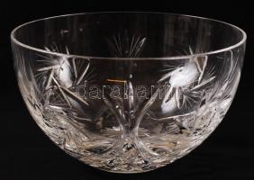 Kristály kaspók (2db), csiszoltak, hibátlanok, d:16 és 21 cm, m:9,5 és 11,5