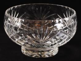 Kristály kaspók (2db), csiszoltak, hibátlanok, d:16 és 21 cm, m:9,5 és 11,5