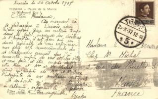 Tirana, Tirane; Pallati i Bashkise e Boulevardi Zogu I. / city hall and boulevard