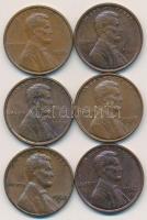 Amerikai Egyesült Államok 1968S-1973S 1c "Lincoln" (6x) T:2,2-
USA 1968S-1973S 1 Cent &quo...
