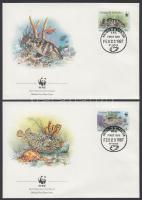 WWF Fishes set on 4 FDC WWF halak sor 4 FDC