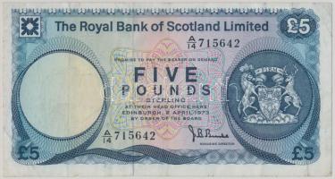 Skócia 1973. 5Ł T:III szakadás Scotland 1973. 5 Pound C:F tear