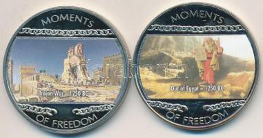 Libéria 2004. 10$ "Szabadság pillanatai - A trójai háború i.e. 1250." + "Kivonulás Eg...