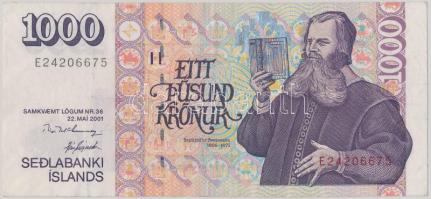 Izland 2001. 1000K T:II Iceland 2001. 1000 Kronur C:XF